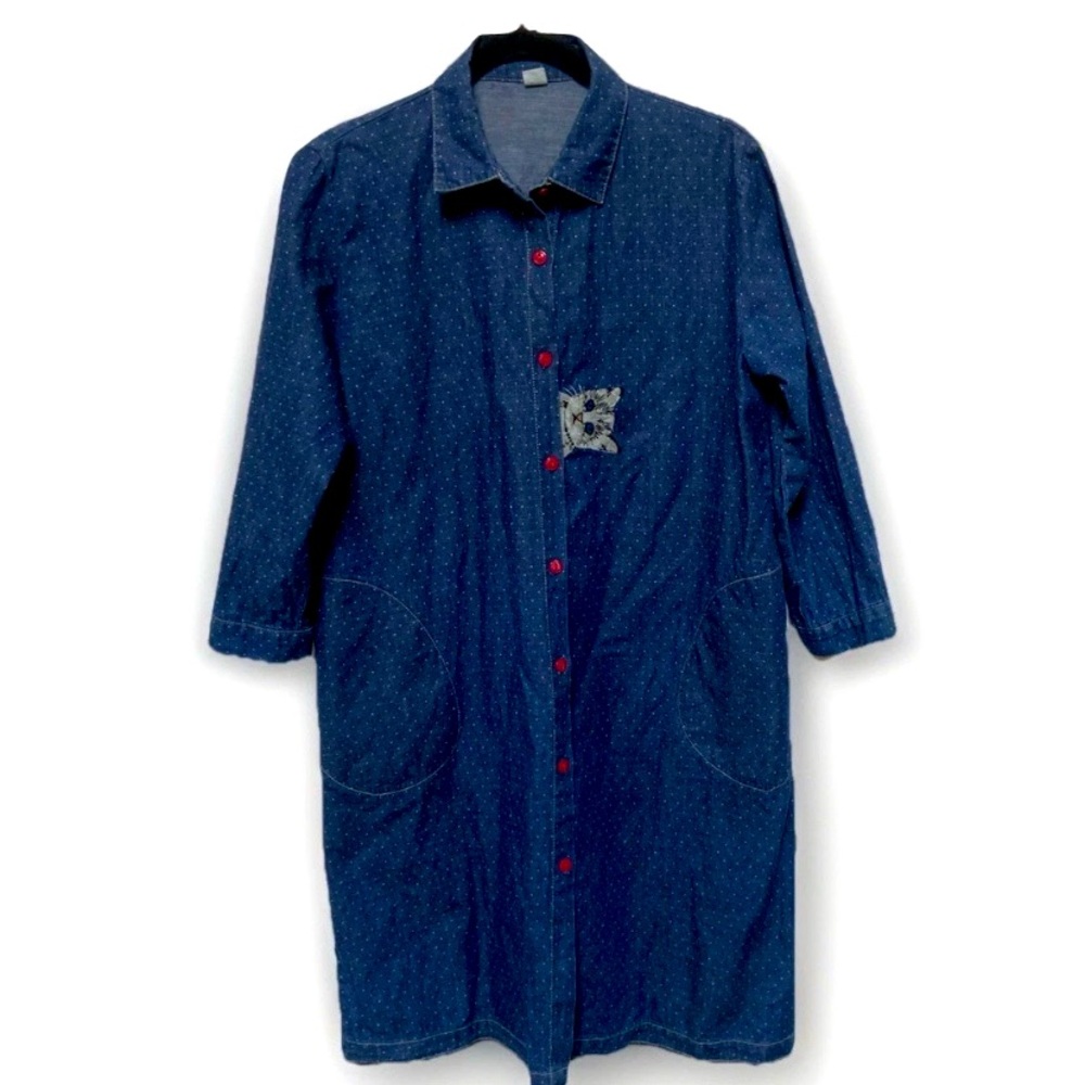Cat Ladies!!! Art To Wear Denim Dress Dister Women’s 9 Swifties Art Teacher Gran